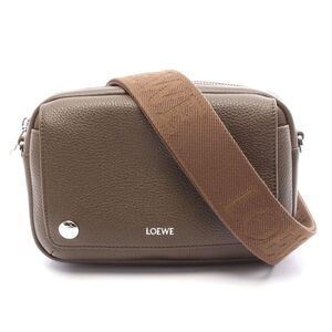 Loewe Pebble Leather Messenger Bag Khaki